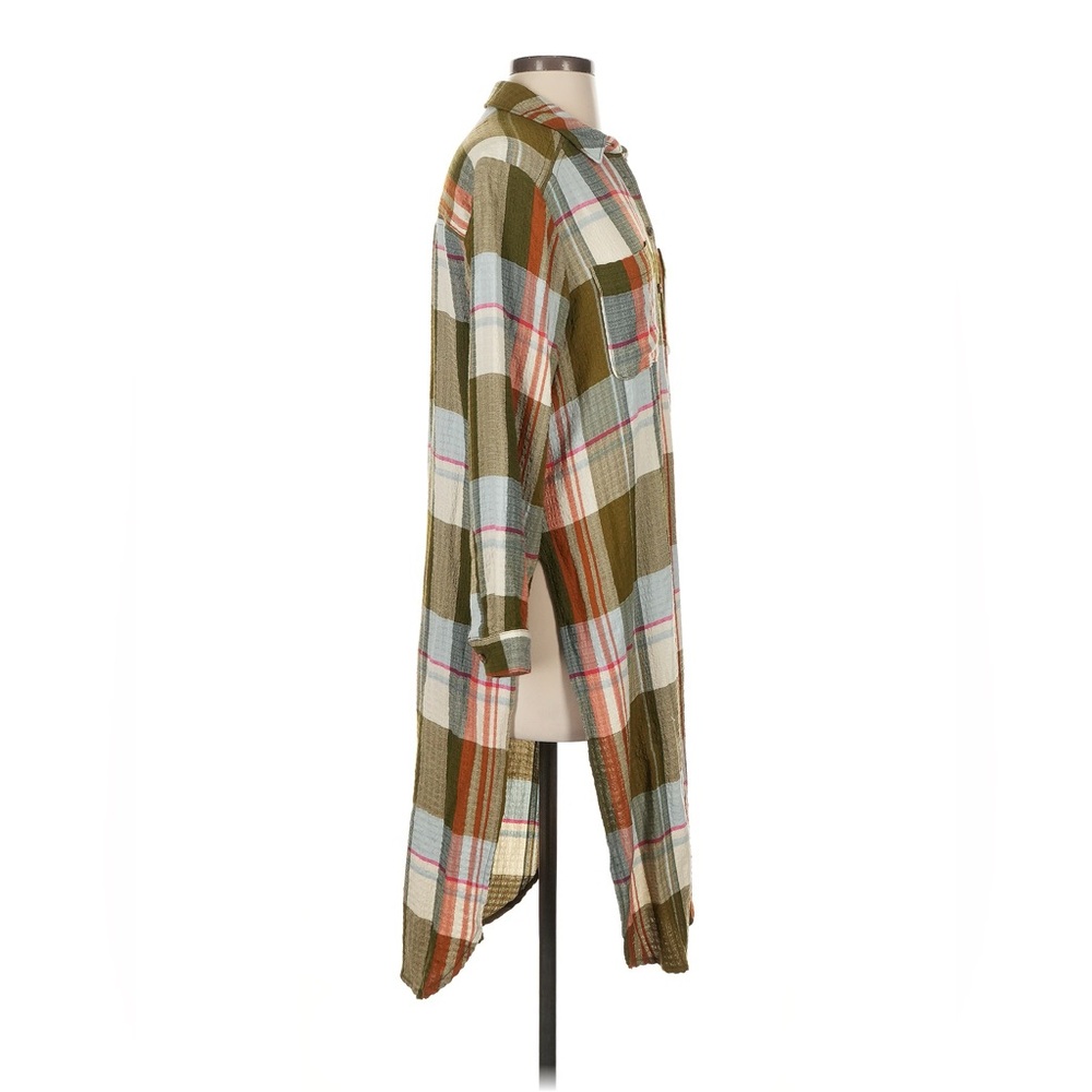 PILCRO x ANTHROPOLOGIE Side Slit Maxi Tunic Button Down Shirt Shirtdress Duster - Picture 8 of 15